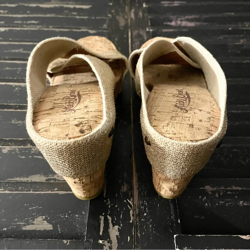 Lucky Brand Miller 2 Cork Platform Wedge Sandals NEW